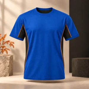 T-shirt custom warna biru oleh Saudagar Printing Malaysia